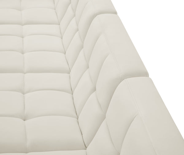 Relax Velvet / Engineered Wood / Foam Contemporary Cream Velvet Modular Sectional - 128" W x 64" D x 31" H