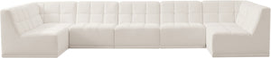 Relax Velvet / Engineered Wood / Foam Contemporary Cream Velvet Modular Sectional - 158" W x 64" D x 31" H