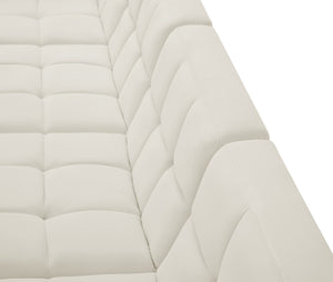 Relax Velvet / Engineered Wood / Foam Contemporary Cream Velvet Modular Sectional - 158" W x 64" D x 31" H