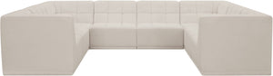Relax Velvet / Engineered Wood / Foam Contemporary Cream Velvet Modular Sectional - 128" W x 98" D x 31" H
