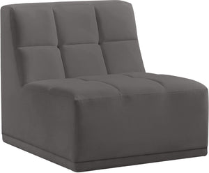 Relax Velvet / Engineered Wood / Foam Contemporary Grey Velvet Armless Chair - 30" W x 34" D x 31" H
