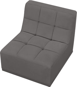 Relax Velvet / Engineered Wood / Foam Contemporary Grey Velvet Armless Chair - 30" W x 34" D x 31" H