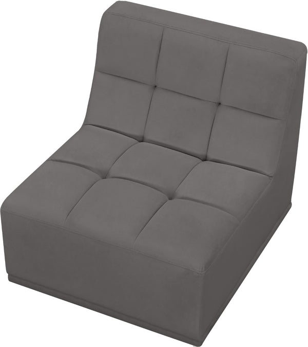Relax Velvet / Engineered Wood / Foam Contemporary Grey Velvet Armless Chair - 30" W x 34" D x 31" H