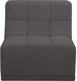 Relax Velvet / Engineered Wood / Foam Contemporary Grey Velvet Armless Chair - 30" W x 34" D x 31" H