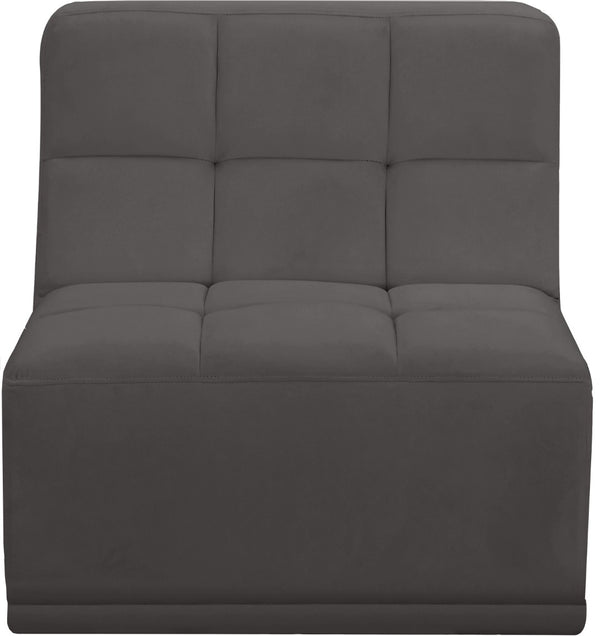 Relax Velvet / Engineered Wood / Foam Contemporary Grey Velvet Armless Chair - 30" W x 34" D x 31" H