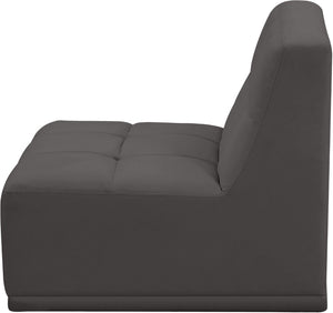 Relax Velvet / Engineered Wood / Foam Contemporary Grey Velvet Armless Chair - 30" W x 34" D x 31" H