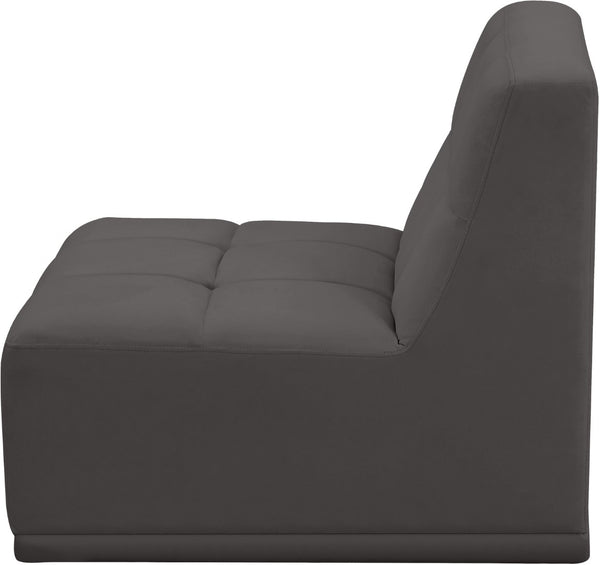 Relax Velvet / Engineered Wood / Foam Contemporary Grey Velvet Armless Chair - 30" W x 34" D x 31" H