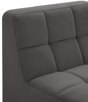 Relax Velvet / Engineered Wood / Foam Contemporary Grey Velvet Armless Chair - 30" W x 34" D x 31" H