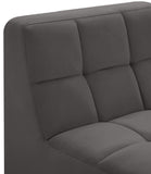 Relax Velvet / Engineered Wood / Foam Contemporary Grey Velvet Armless Chair - 30" W x 34" D x 31" H