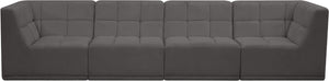 Relax Velvet / Engineered Wood / Foam Contemporary Grey Velvet Modular Sofa - 128" W x 34" D x 31" H