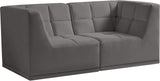 Relax Velvet / Engineered Wood / Foam Contemporary Grey Velvet Modular Sofa - 68" W x 34" D x 31" H