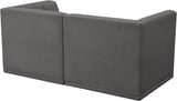 Relax Velvet / Engineered Wood / Foam Contemporary Grey Velvet Modular Sofa - 68" W x 34" D x 31" H