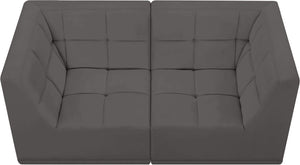 Relax Velvet / Engineered Wood / Foam Contemporary Grey Velvet Modular Sofa - 68" W x 34" D x 31" H