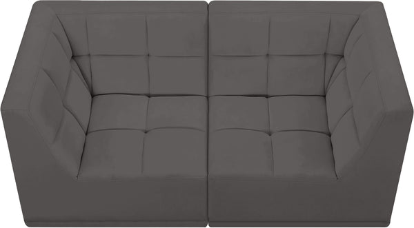 Relax Velvet / Engineered Wood / Foam Contemporary Grey Velvet Modular Sofa - 68" W x 34" D x 31" H