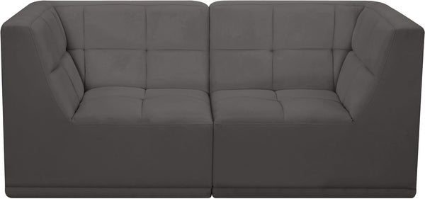 Relax Velvet / Engineered Wood / Foam Contemporary Grey Velvet Modular Sofa - 68" W x 34" D x 31" H