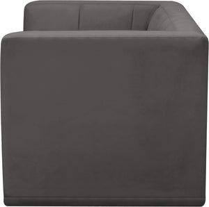 Relax Velvet / Engineered Wood / Foam Contemporary Grey Velvet Modular Sofa - 68" W x 34" D x 31" H