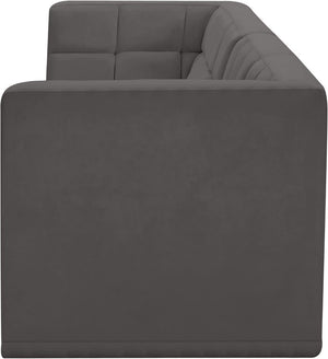 Relax Velvet / Engineered Wood / Foam Contemporary Grey Velvet Modular Sofa - 68" W x 34" D x 31" H