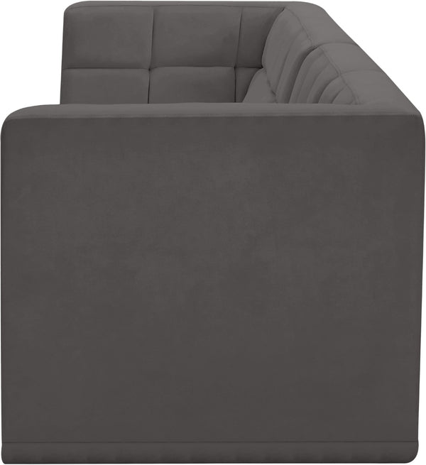 Relax Velvet / Engineered Wood / Foam Contemporary Grey Velvet Modular Sofa - 68" W x 34" D x 31" H