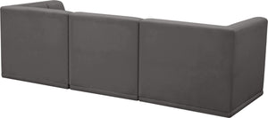 Relax Velvet / Engineered Wood / Foam Contemporary Grey Velvet Modular Sofa - 98" W x 34" D x  31" H