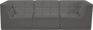 Relax Velvet / Engineered Wood / Foam Contemporary Grey Velvet Modular Sofa - 98" W x 34" D x  31" H