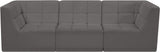 Relax Velvet / Engineered Wood / Foam Contemporary Grey Velvet Modular Sofa - 98" W x 34" D x  31" H