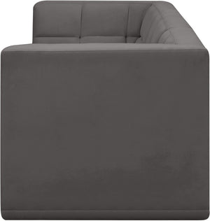 Relax Velvet / Engineered Wood / Foam Contemporary Grey Velvet Modular Sofa - 98" W x 34" D x  31" H