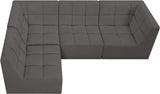 Relax Velvet / Engineered Wood / Foam Contemporary Grey Velvet Modular Sectional - 98" W x 64" D x 31" H