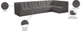 Relax Velvet / Engineered Wood / Foam Contemporary Grey Velvet Modular Sectional - 128" W x 64" D x 31" H