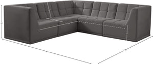 Relax Velvet / Engineered Wood / Foam Contemporary Grey Velvet Modular Sectional - 98" W x 98" D x 31" H