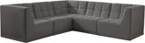 Relax Velvet / Engineered Wood / Foam Contemporary Grey Velvet Modular Sectional - 98" W x 98" D x 31" H