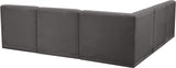 Relax Velvet / Engineered Wood / Foam Contemporary Grey Velvet Modular Sectional - 98" W x 98" D x 31" H