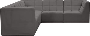 Relax Velvet / Engineered Wood / Foam Contemporary Grey Velvet Modular Sectional - 98" W x 98" D x 31" H