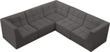 Relax Velvet / Engineered Wood / Foam Contemporary Grey Velvet Modular Sectional - 98" W x 98" D x 31" H