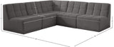 Relax Velvet / Engineered Wood / Foam Contemporary Grey Velvet Modular Sectional - 94" W x 94" D x 31" H