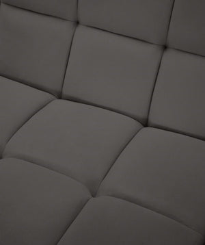 Relax Velvet / Engineered Wood / Foam Contemporary Grey Velvet Modular Sectional - 94" W x 94" D x 31" H