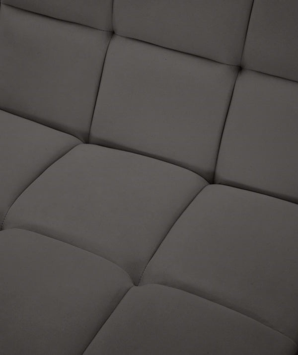 Relax Velvet / Engineered Wood / Foam Contemporary Grey Velvet Modular Sectional - 94" W x 94" D x 31" H