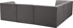 Relax Velvet / Engineered Wood / Foam Contemporary Grey Velvet Modular Sectional - 94" W x 94" D x 31" H