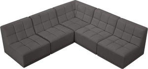 Relax Velvet / Engineered Wood / Foam Contemporary Grey Velvet Modular Sectional - 94" W x 94" D x 31" H