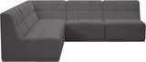 Relax Velvet / Engineered Wood / Foam Contemporary Grey Velvet Modular Sectional - 94" W x 94" D x 31" H