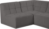 Relax Velvet / Engineered Wood / Foam Contemporary Grey Velvet Modular Sectional - 94" W x 94" D x 31" H