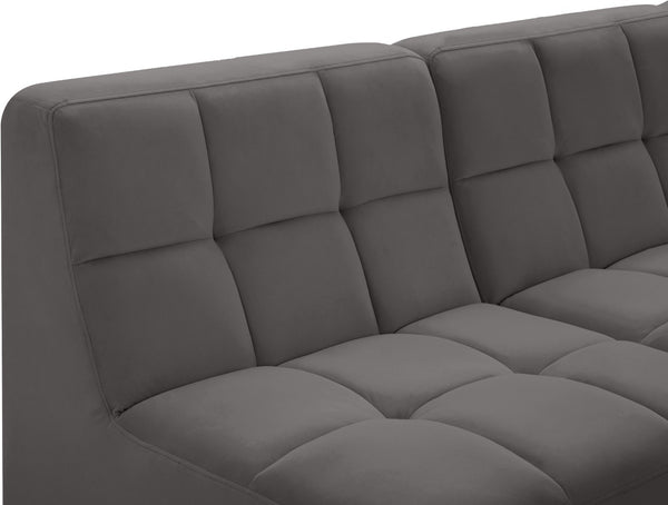 Relax Velvet / Engineered Wood / Foam Contemporary Grey Velvet Modular Sectional - 94" W x 94" D x 31" H