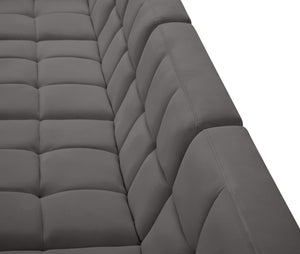 Relax Velvet / Engineered Wood / Foam Contemporary Grey Velvet Modular Sectional - 94" W x 94" D x 31" H