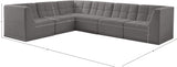 Relax Velvet / Engineered Wood / Foam Contemporary Grey Velvet Modular Sectional - 128" W x 98" D x 31" H