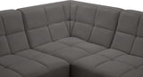 Relax Velvet / Engineered Wood / Foam Contemporary Grey Velvet Modular Sectional - 128" W x 98" D x 31" H