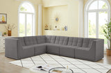 Relax Velvet / Engineered Wood / Foam Contemporary Grey Velvet Modular Sectional - 128" W x 98" D x 31" H