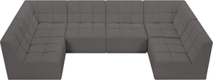 Relax Velvet / Engineered Wood / Foam Contemporary Grey Velvet Modular Sectional - 128" W x 64" D x 31" H