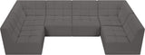 Relax Velvet / Engineered Wood / Foam Contemporary Grey Velvet Modular Sectional - 128" W x 64" D x 31" H