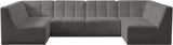 Relax Velvet / Engineered Wood / Foam Contemporary Grey Velvet Modular Sectional - 128" W x 64" D x 31" H