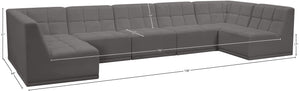 Relax Velvet / Engineered Wood / Foam Contemporary Grey Velvet Modular Sectional - 158" W x 64" D x 31" H