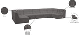 Relax Velvet / Engineered Wood / Foam Contemporary Grey Velvet Modular Sectional - 158" W x 64" D x 31" H